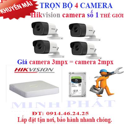 Trọn bộ 4 camera 3.0mpx = giá 2.0mpx